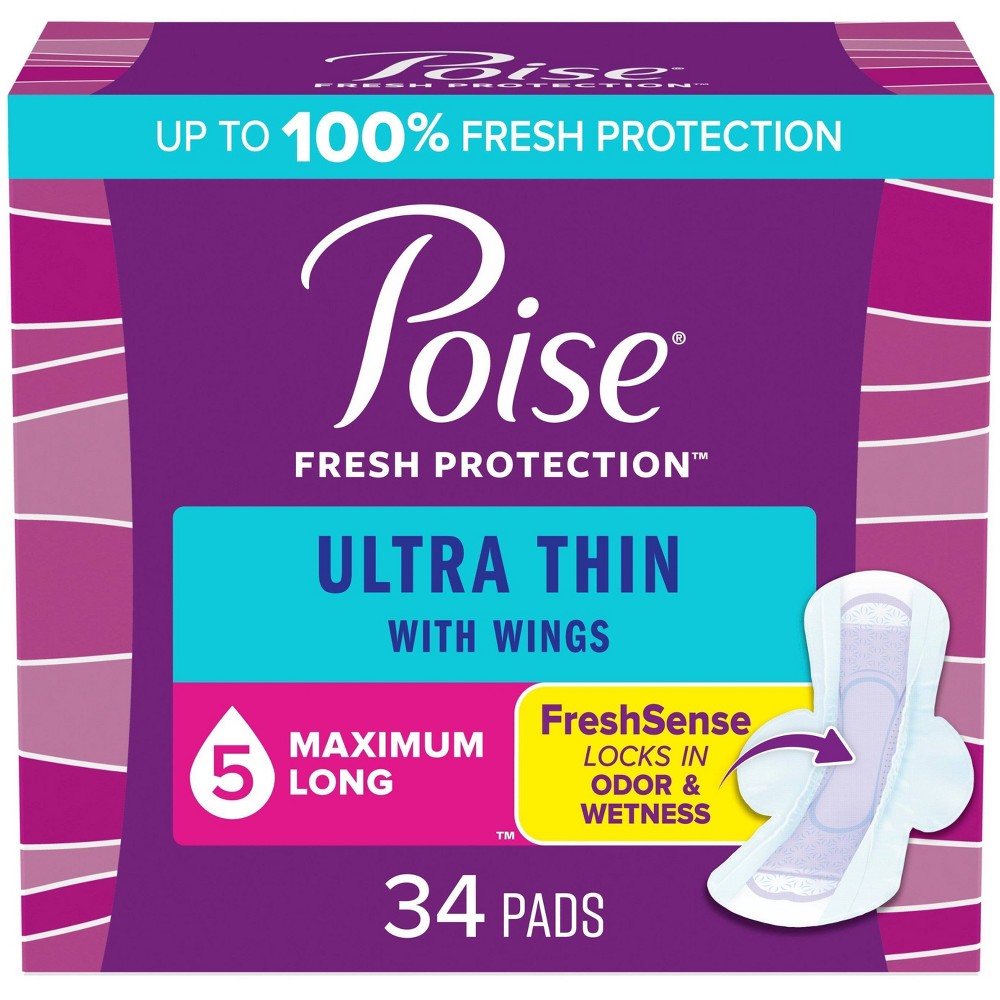 Serviettes Ultra Minces Poise Avec Ailes - Absorption Maximale
