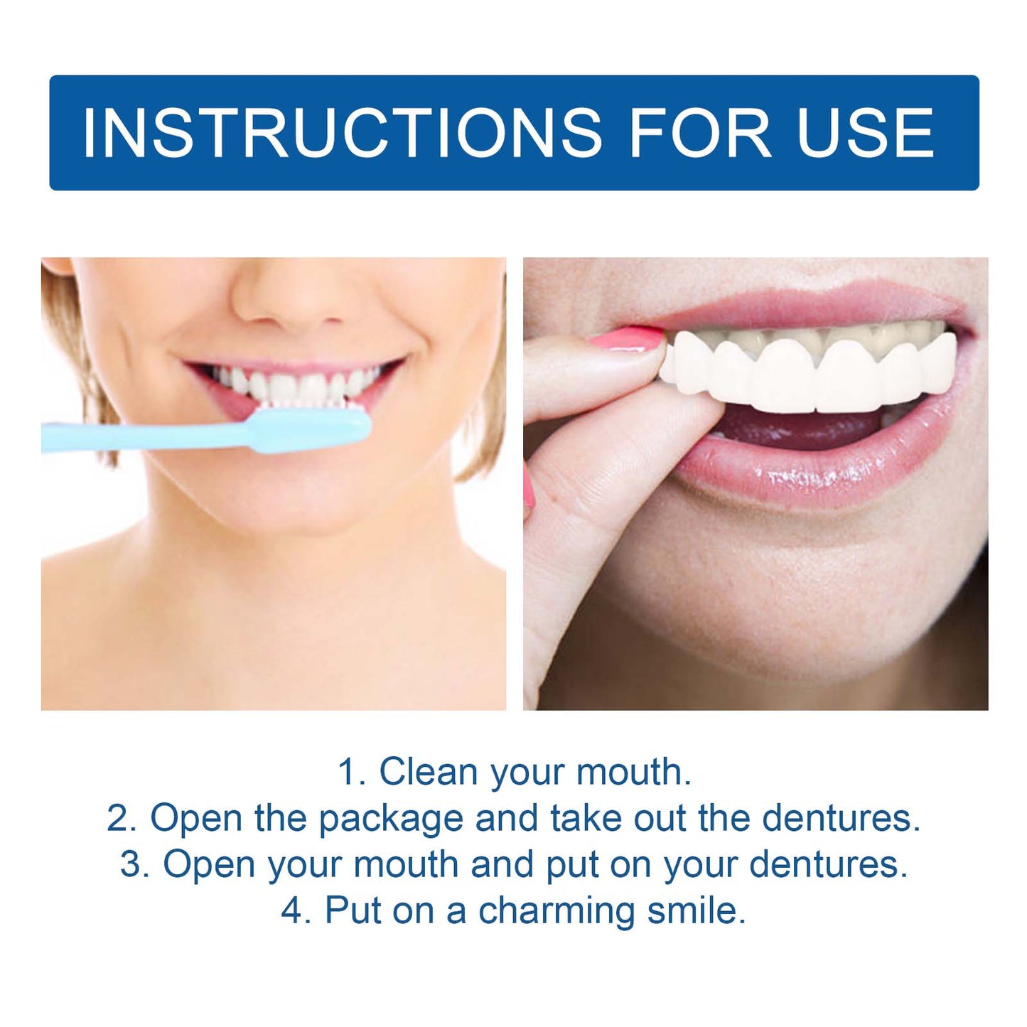 Juego de Dentaduras con Hebilla Ajustable para un Ajuste Cómodo