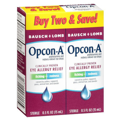 Opcon-A Eye Allergy Relief Drops - Twin Pack, 15 Ml