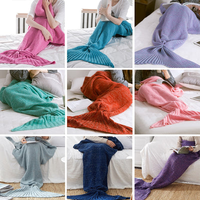 Handmade Mermaid Tail Blanket - Cozy Knitted Sleeping Bag
