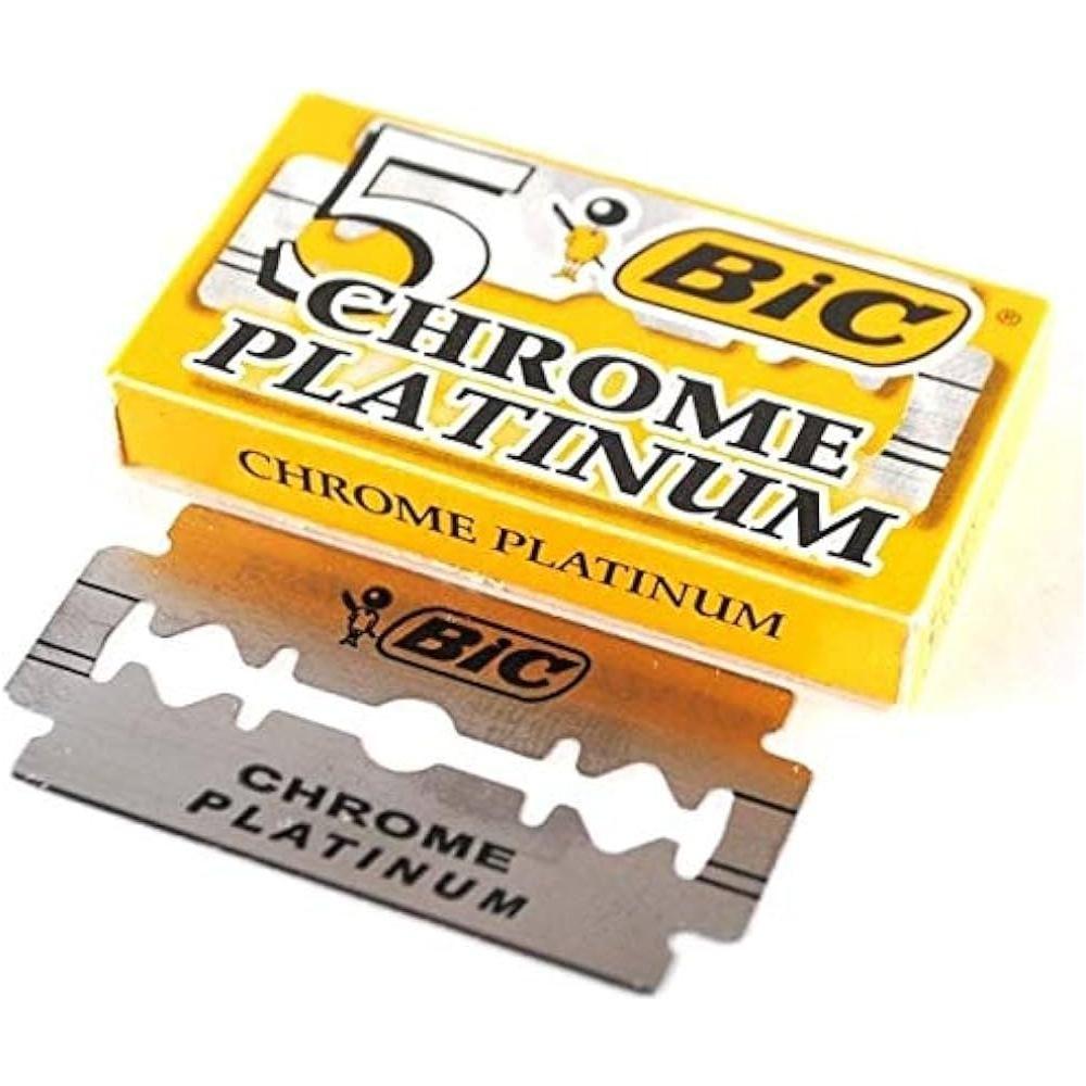 Cuchillas de Afeitar Bic Chrome Platinum de Doble Filo - Paquete de 20x5