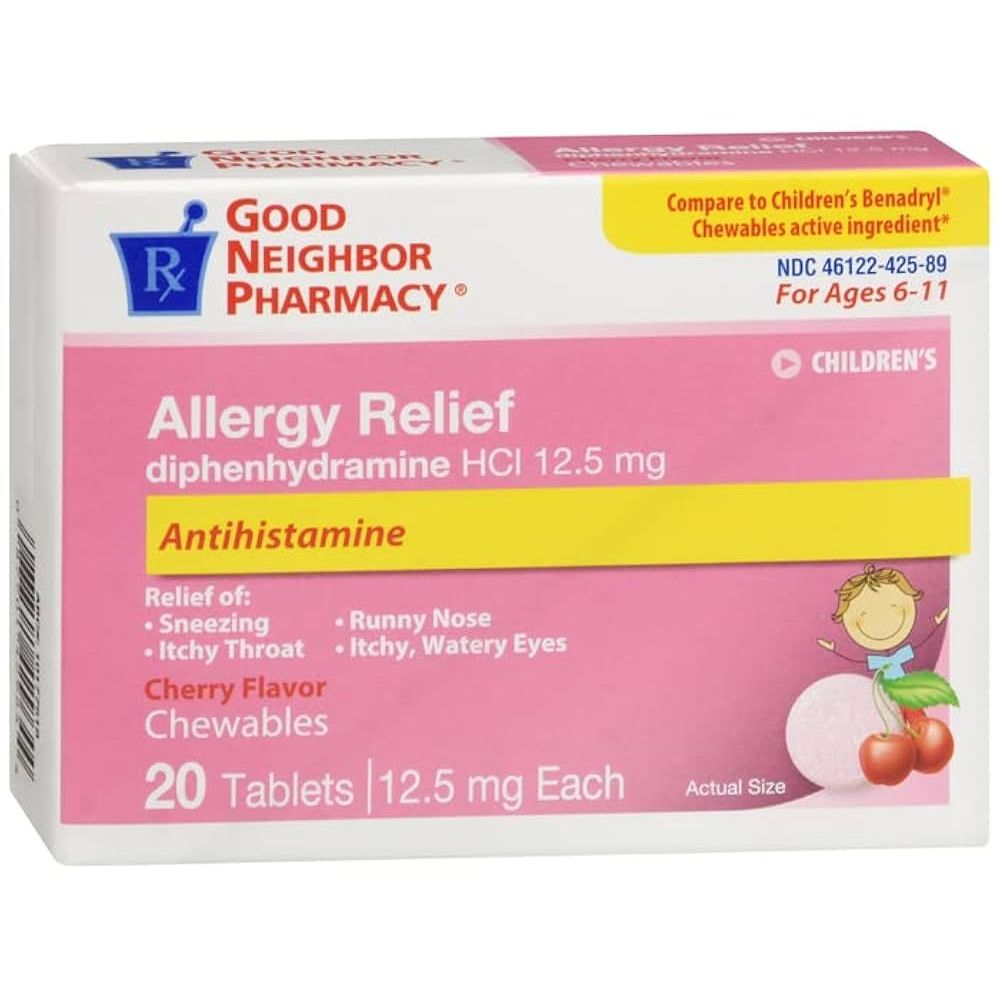 Solución Oral de GNP Diphenhidramina HCl, Sabor Cereza, 4oz