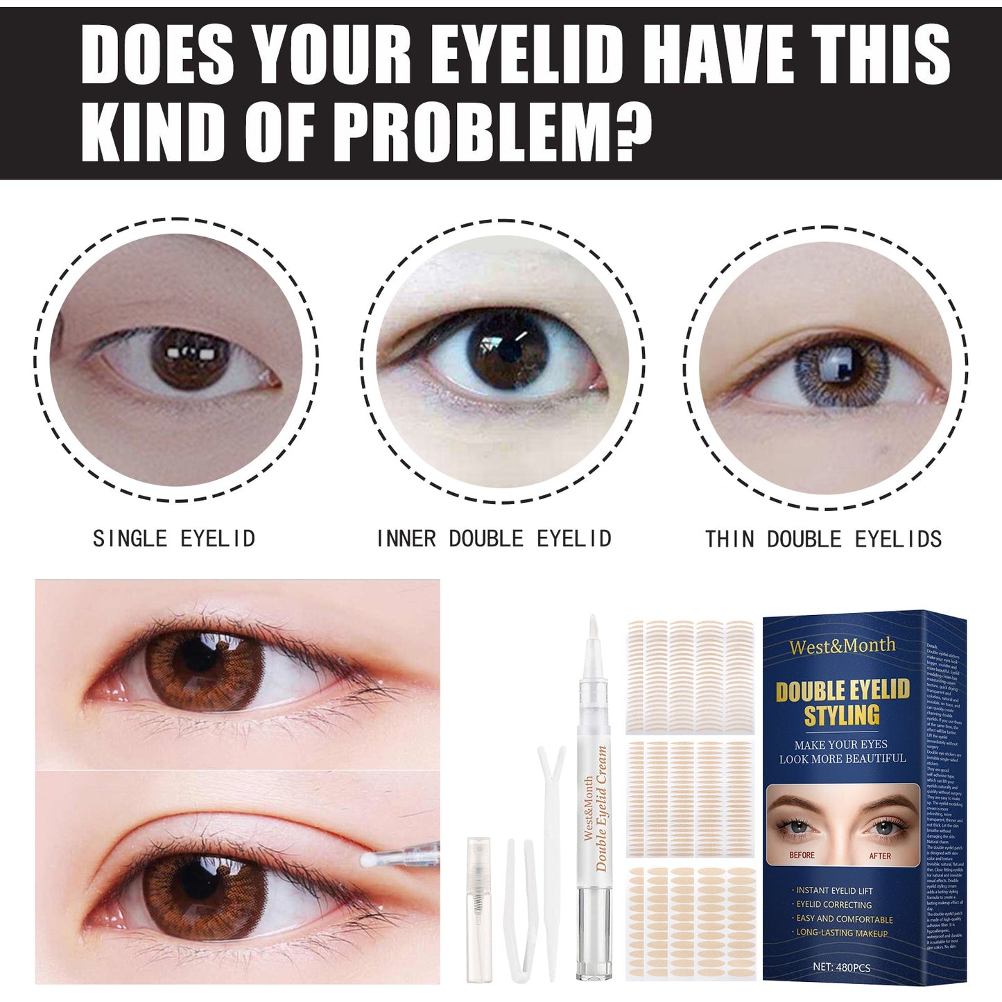 Invisible Double Eyelid Tape for Natural Eye Enhancement