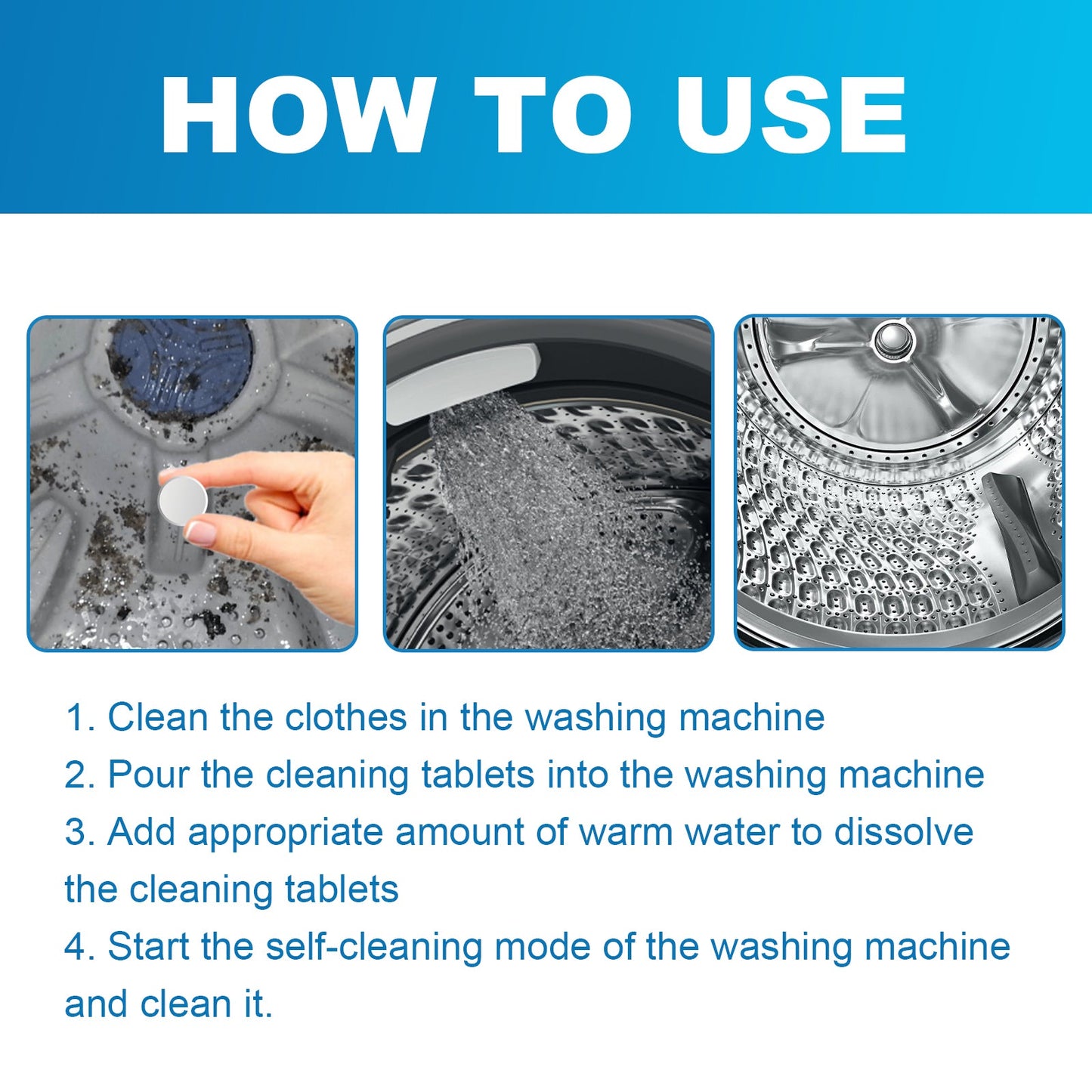 Washing Machine Cleaner, Washing Machine Tank Automatic Drum Liner Dirt Cleaning Sheet - Korvel