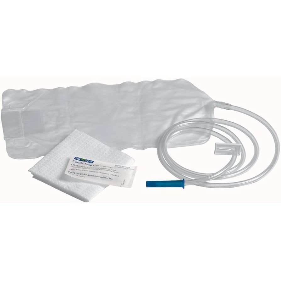 Juego de bolsas de enema de limpieza desechables, capacidad de 1500 mL, 48/caja