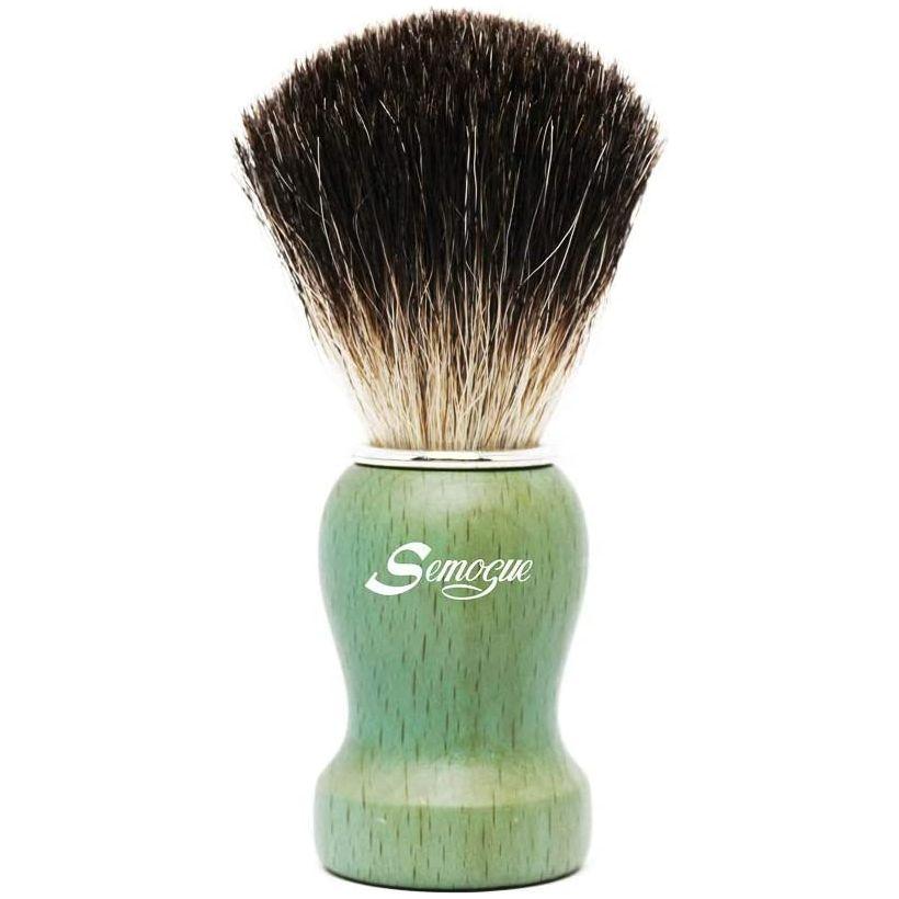 Pinceau de rasage Semogue Pharos-c3 en poils de blaireau noir pur - Vert océan