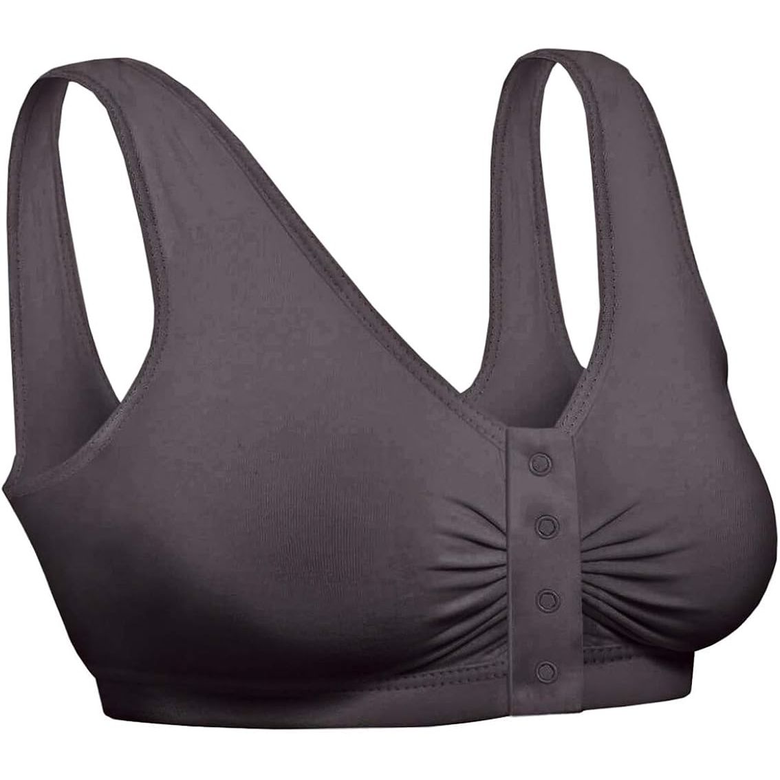 Soutien-gorge à fermeture à pression avant - Noir, taille moyenne (M)