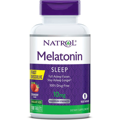 Natrol Maximum Strength Strawberry Flavor Melatonin Tablets - 10 Mg