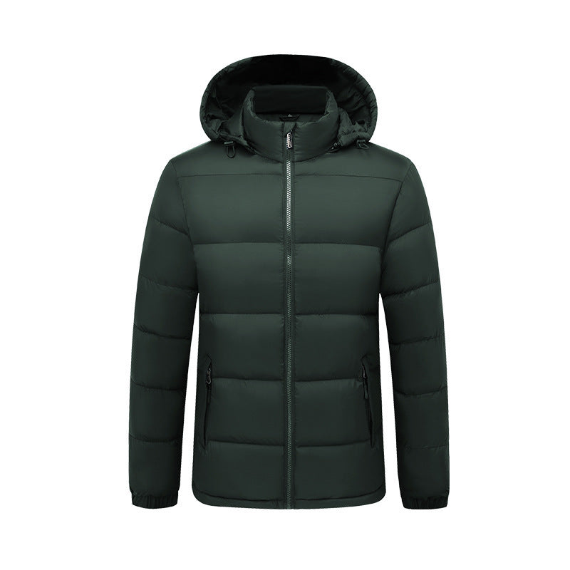 Chaqueta de algodón acolchada con capucha para hombre