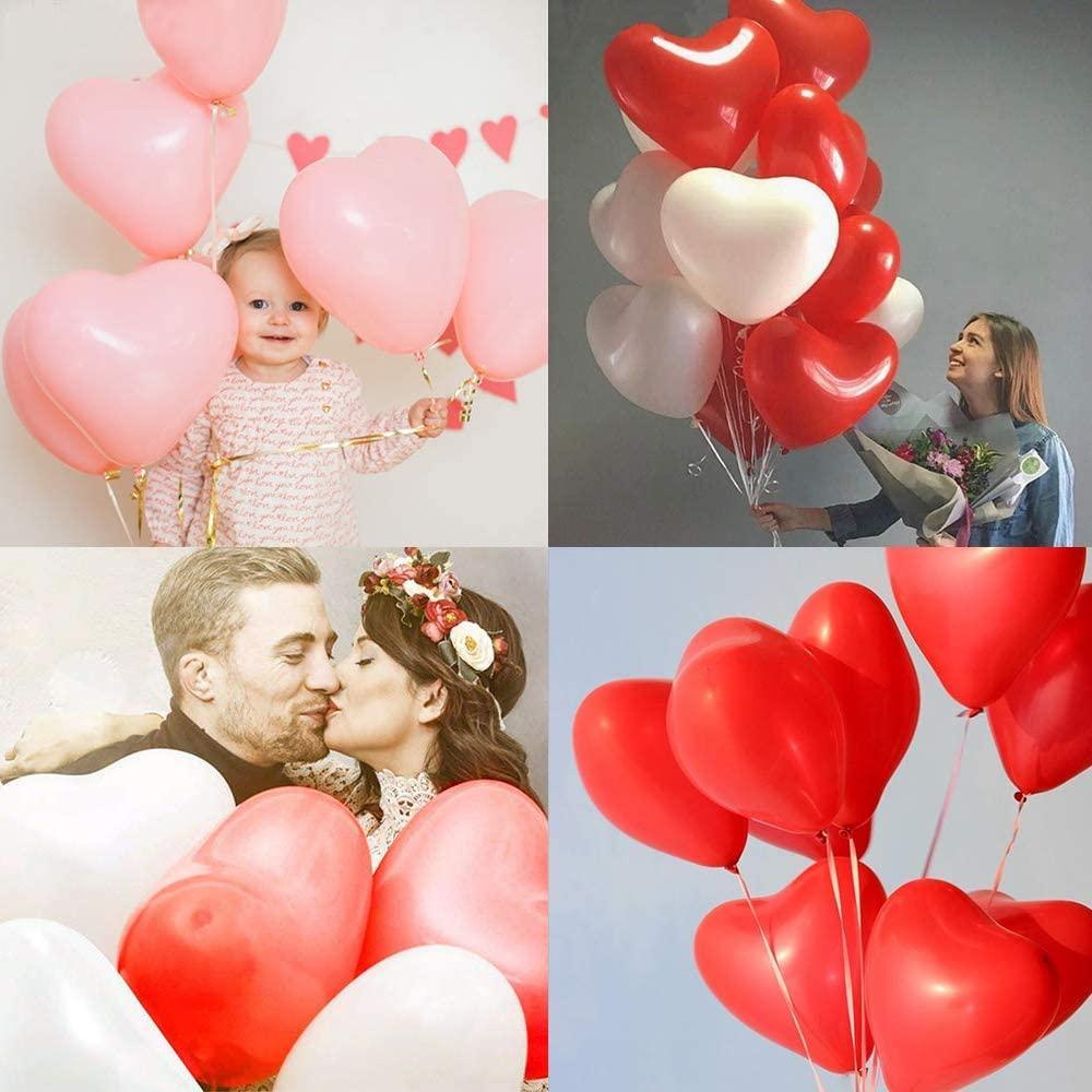 100-Piece Heart Shaped Balloons for Every Celebration