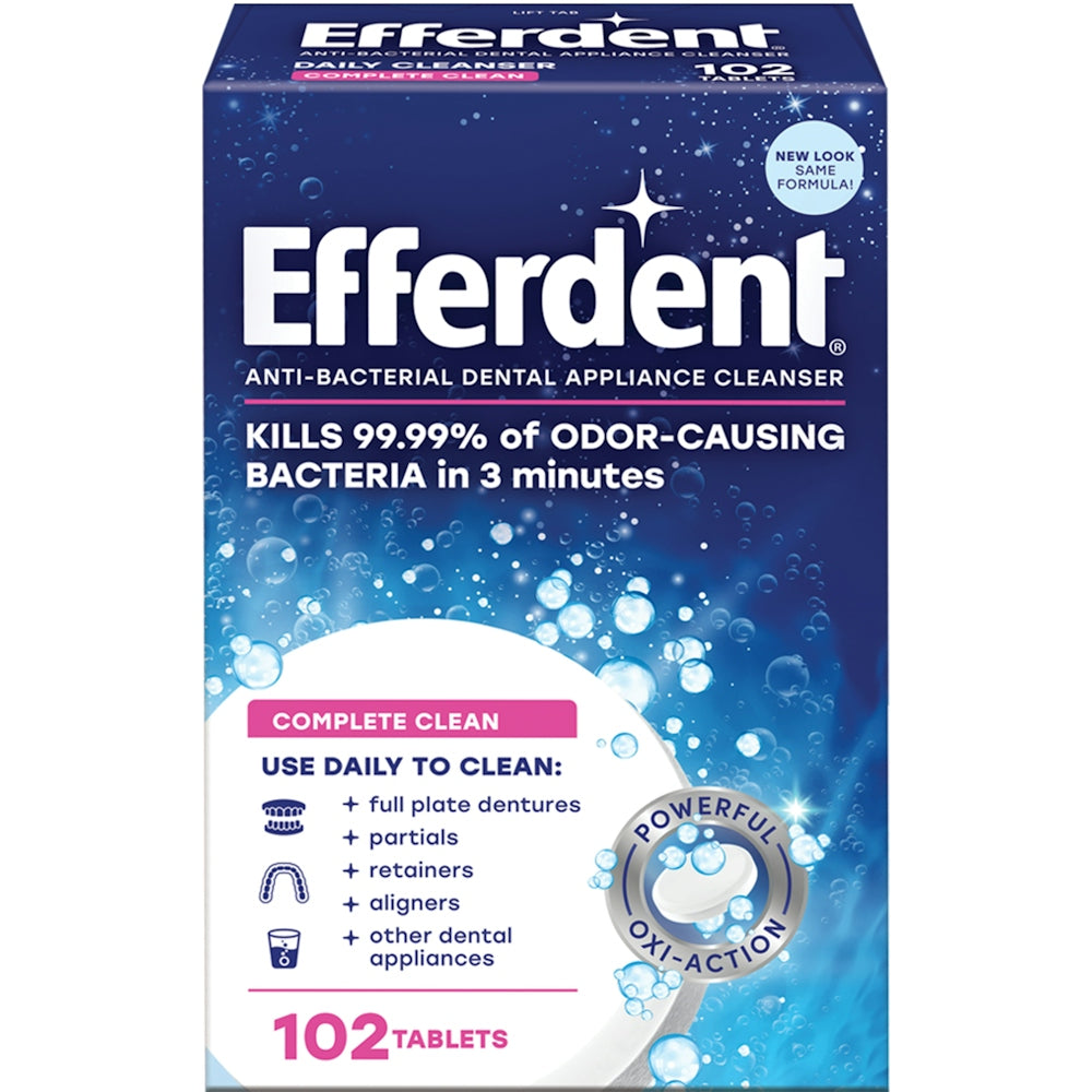 Efferdent Nettoyage Complet Tablettes de Nettoyage pour Prothèses et Gouttières