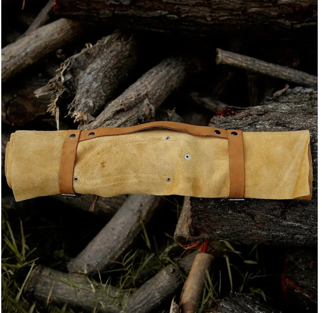 Premium 13" Handmade Damascus Steel Chef Knife – Stylish Epoxy Resin Handle & Leather Sheath - Korvel