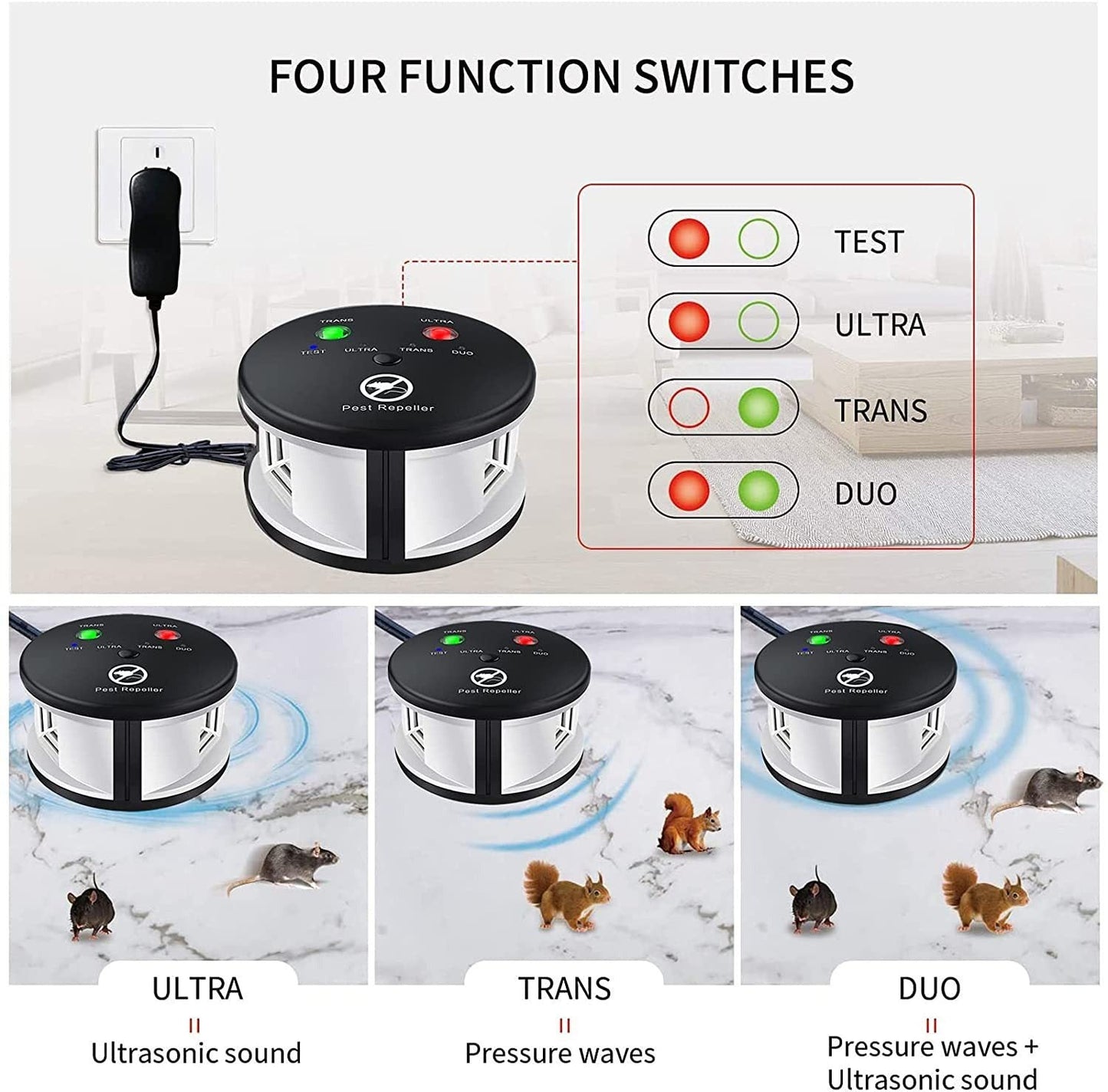 Ultrasonic Mouse Repeller for Effective Rodent Control