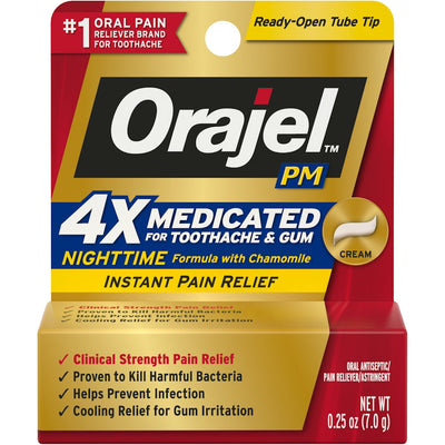 Orajel PM Long Lasting Toothache Relief Cream 0.25 Oz