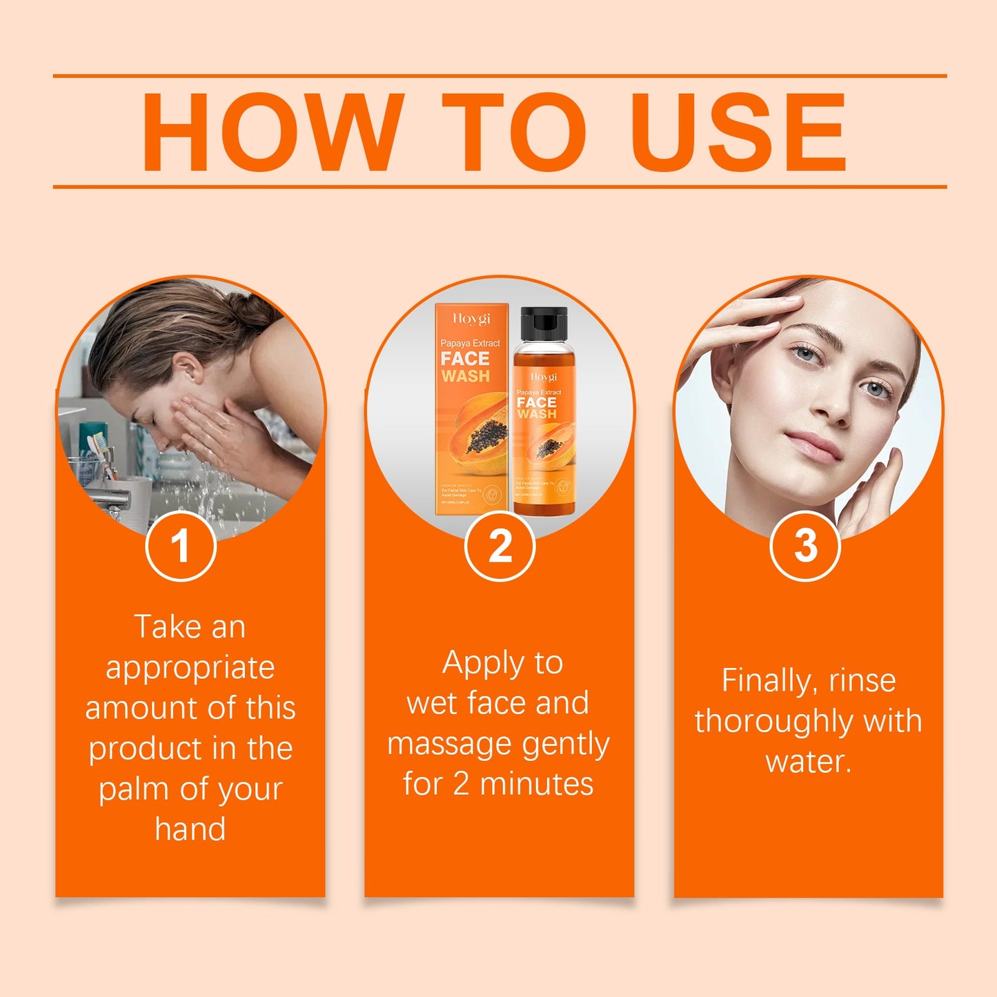 Papaya Face Wash Gentle Cleanser Not Tight Moisturizing Hydrating Moisturizing Skin Tender Skin Care Face Wash - Korvel