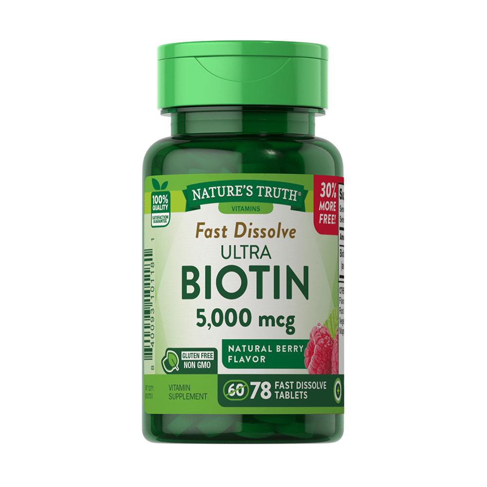 Nature's Truth® Ultra Biotin 5000 mcg – Comprimés à dissolution rapide