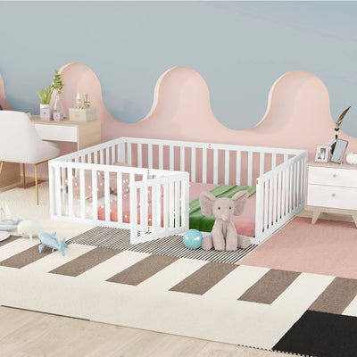 Full Size Wood Daybed Frame with Fence White(OLD SKU:WF289662AAK) - Korvel