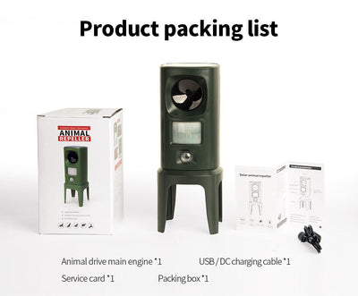Solar Ultrasonic Animal Repeller for Outdoor Use
