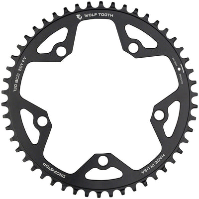 Plato de cadena Wolf Tooth 130 BCD para carretera y ciclocross - 50t Negro