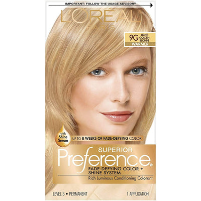 Superior Preference L'Oreal Paris Fade-Defying Shine Hair Color, 9G Light Golden Blonde