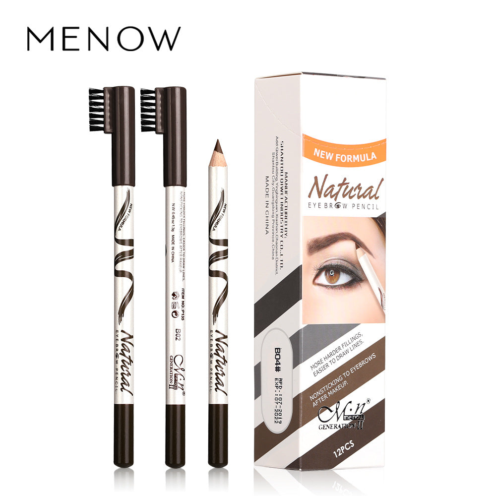 Meinuo P135 Eyebrow Pencil Fine Eyebrows 12 Five-Color Roots - Korvel