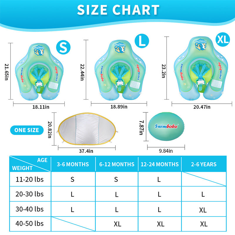Swimbobo Baby Swimming Ring with Canopy - Blue Float