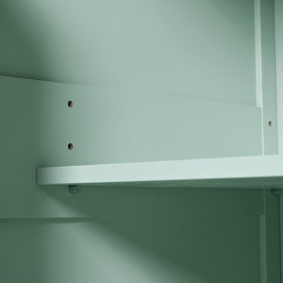 Kitchen trolley, cabinet door internal storage rack with storage cabinet and 3 dining room drawers, mint green - Korvel