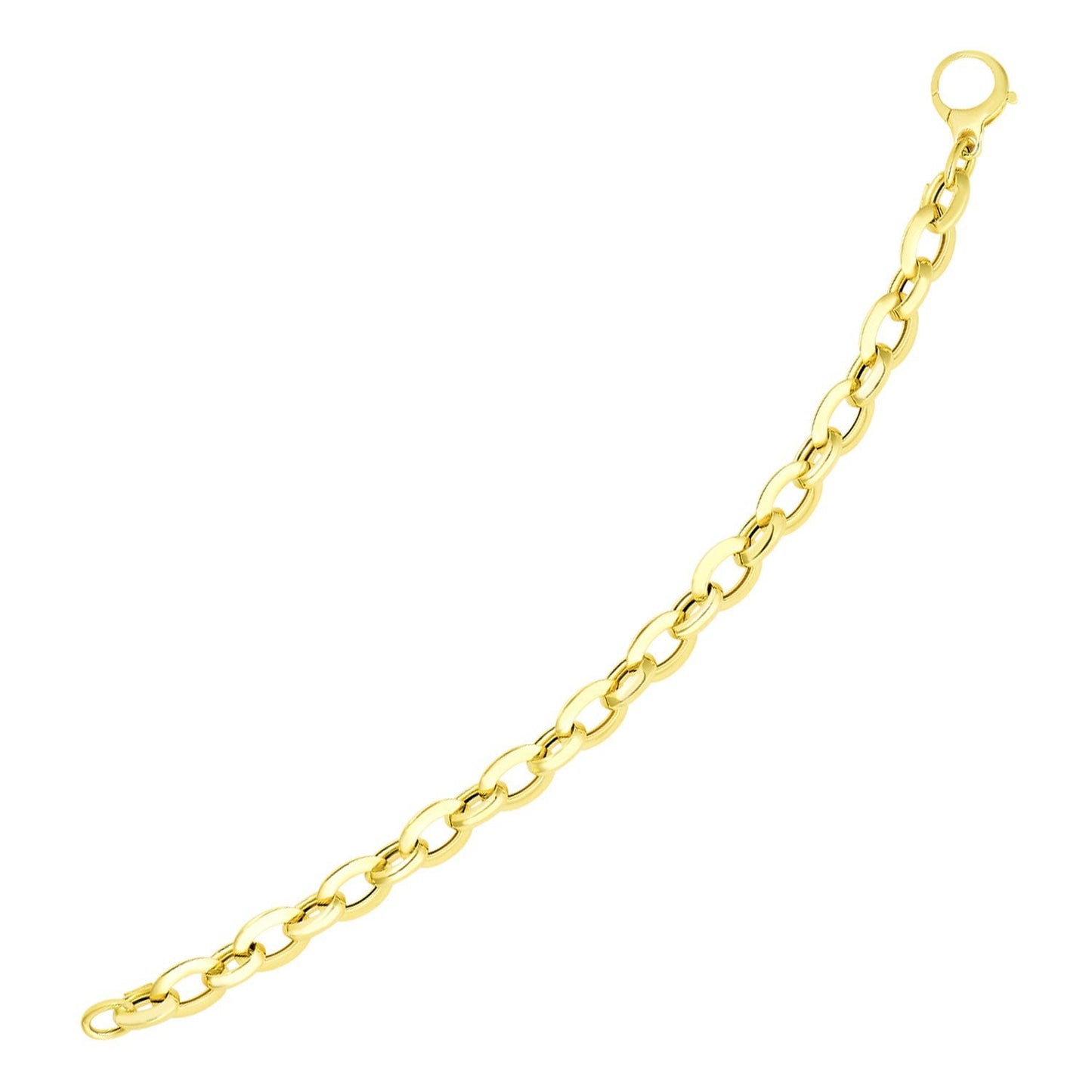 Pulsera de Diseño de Cadena de Cable de Oro Amarillo de 14k