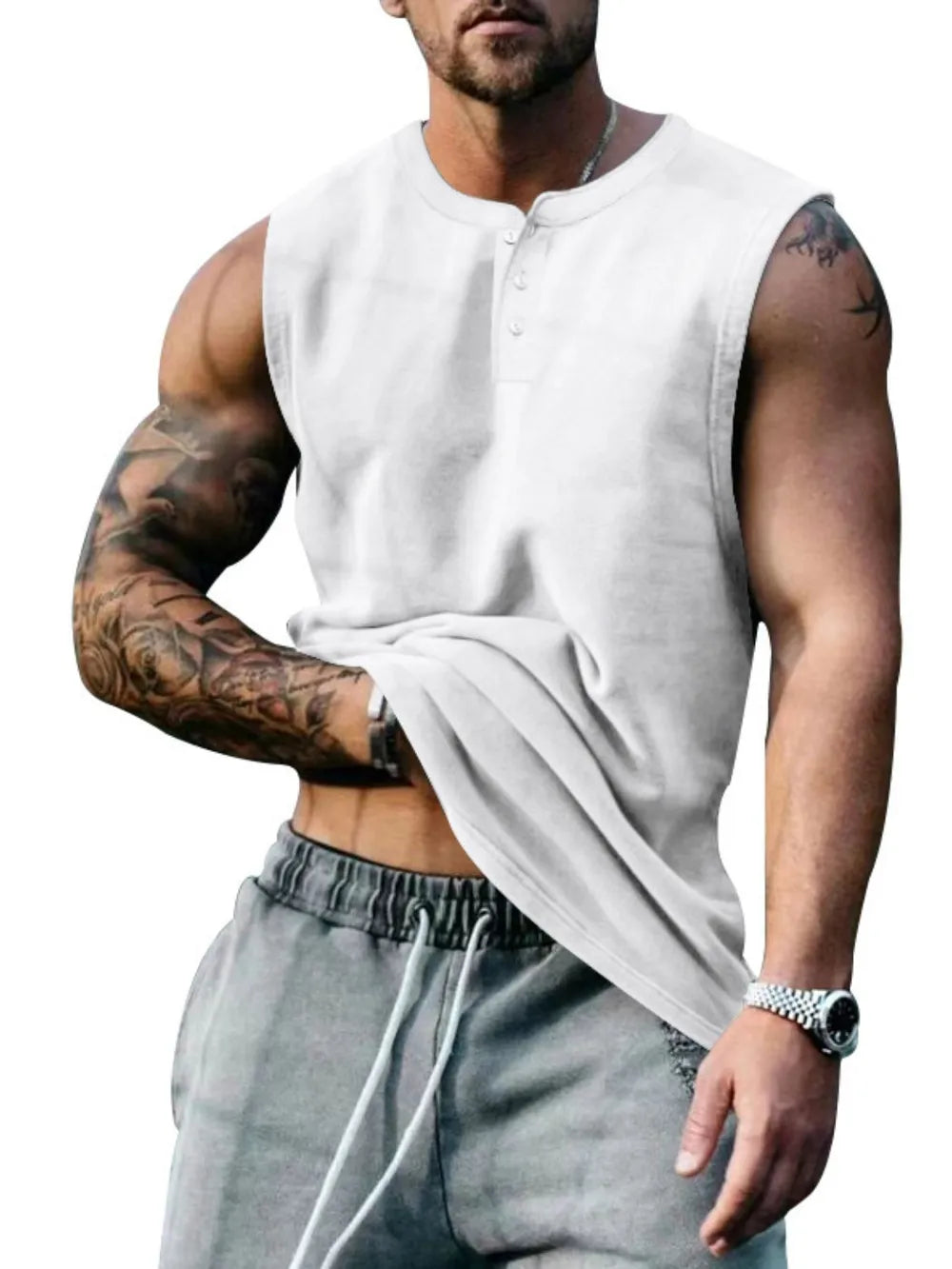 Débardeur rond pour hommes grande taille