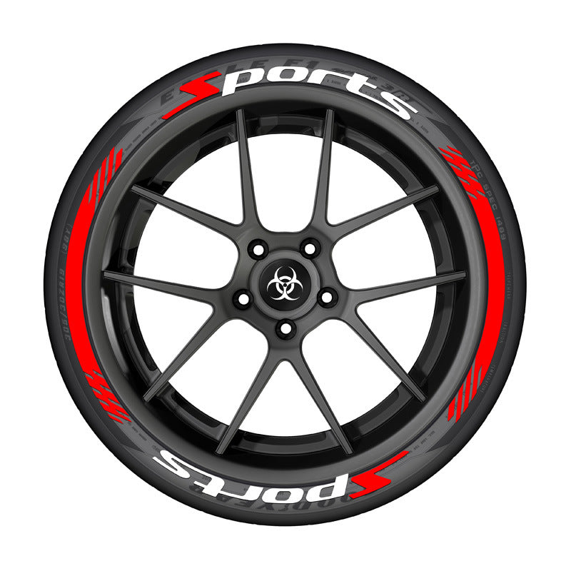 SPORTS series car tire letter sticker DIY sticker personalized modification sticker 3D three-dimensional all-in-ode tire sticker - Korvel