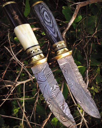Premium Handmade Damascus Steel Hunting Knife Set - Korvel
