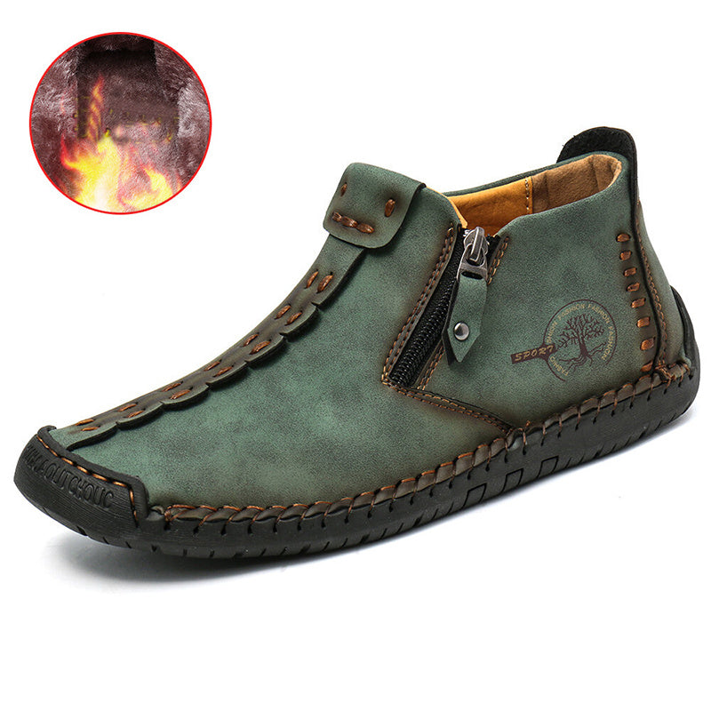 Men's Stylish Ankle Boots with Zipper for Outdoor Activities