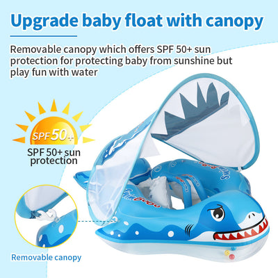 Swimbobo Baby Swimming Ring with Canopy - Shark Design