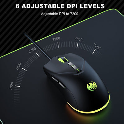 Ratón Gaming Con Cable 7D Youbat - Precisión de 7200 DPI