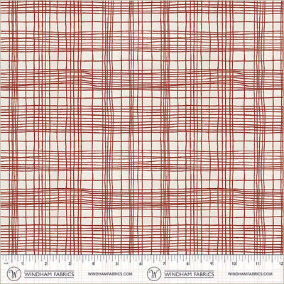String Theory Plaid Pomegranate Cotton Fabric - 43"/44" Per Yard