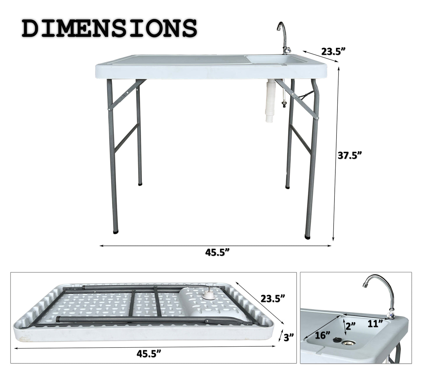 Outdoor Fish and Game Cutting Cleaning Table w/Sink and Faucet - Korvel