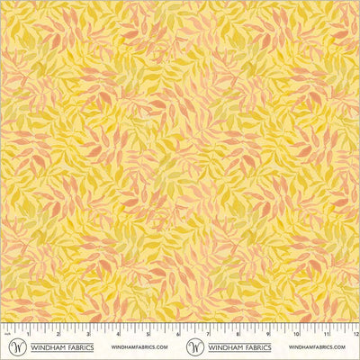 Aviva Foliage Sunshine Cotton Fabric - 44"/45" Per Yard