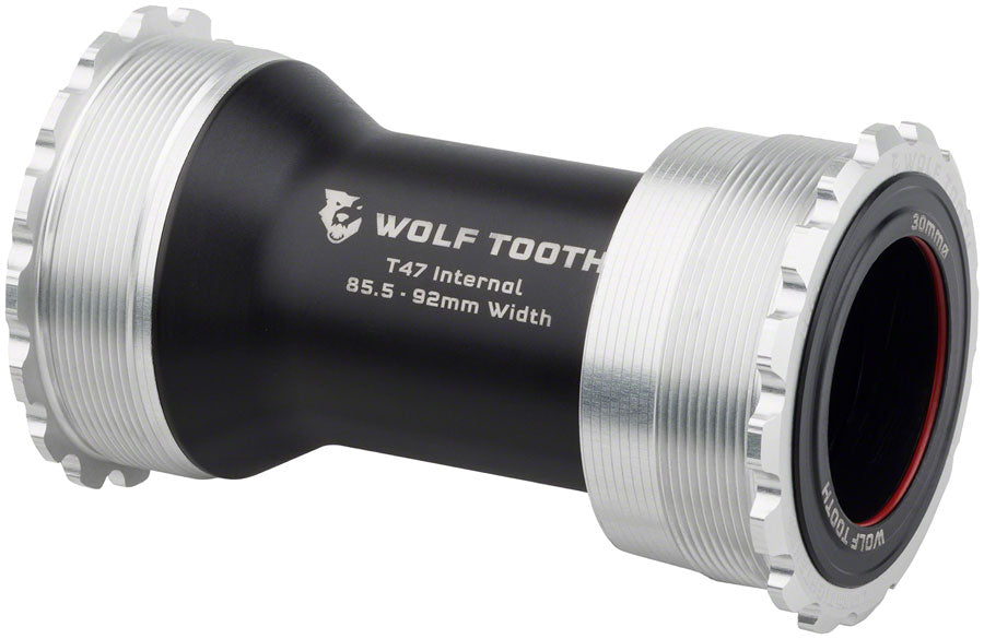 Soporte de pedalier Wolf Tooth T47 Inboard - Eje de 30 mm, Plata Bruta