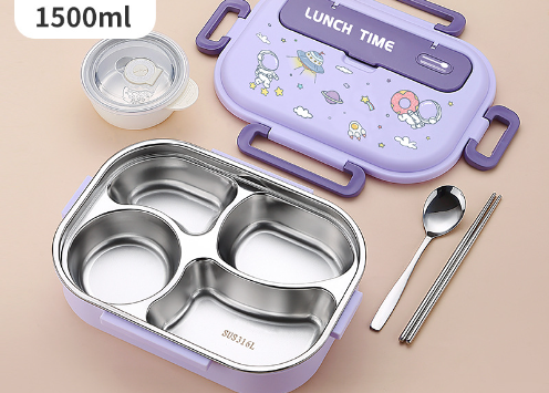 Cartoon cute sealed 316 stainless steel compartment insulation lunch box lunch box - Korvel