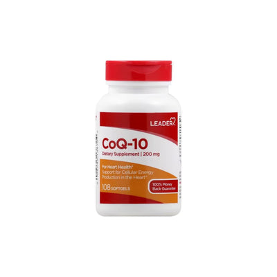 Leader Co-Enzyme Q10 200mg Softgels - 108 Count