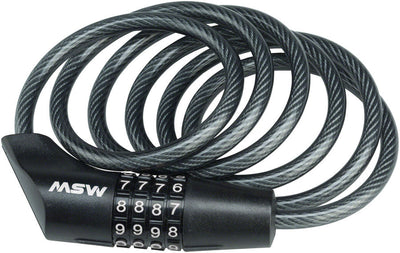 MSW CLK-108 Combination Cable Lock - 8mm x 5' - Black