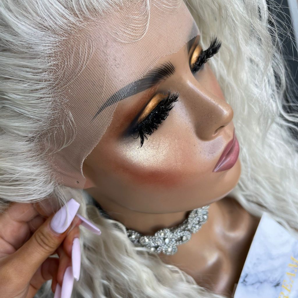 Wig Ladies Front Lace Chemical Fiber Long Curly Hair Set Wig Chemical Fiber Hair Wig - Korvel