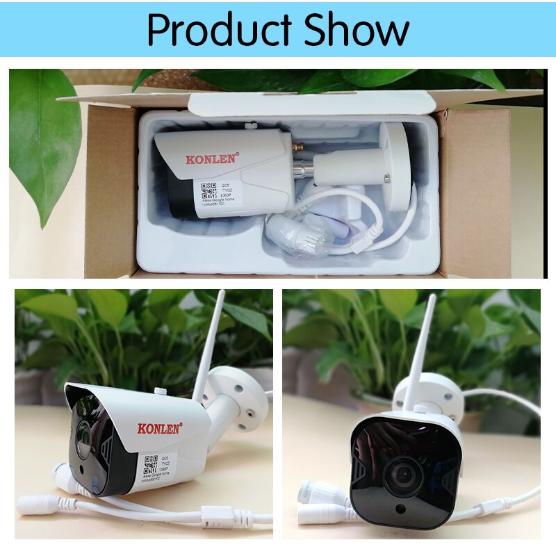 KONLEN Caméra de sécurité extérieure intelligente WiFi 1080P HD