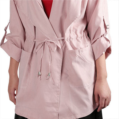 Manteau trench léger à capuche pour femmes