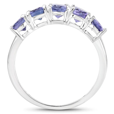 2.65 Carat Genuine Tanzanite Sterling Silver Engagement Ring