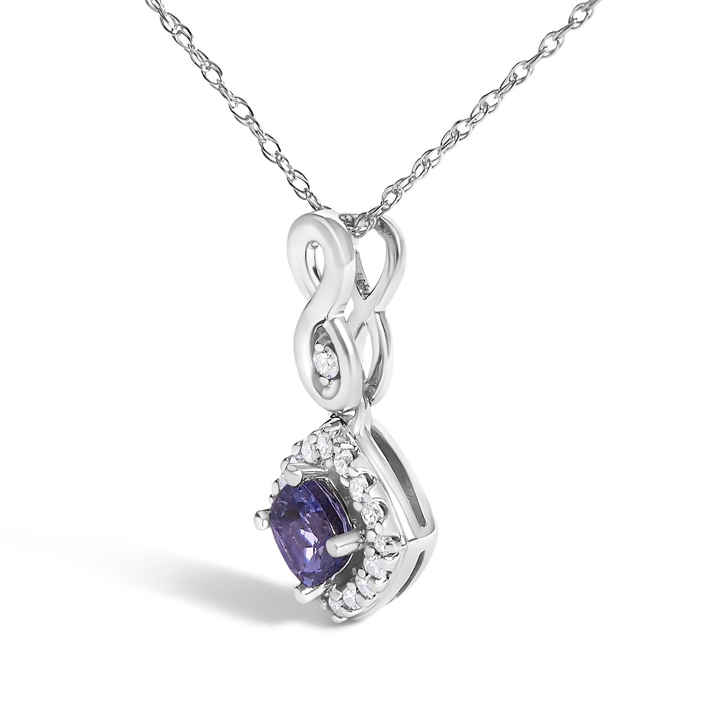 Pendentif en or blanc 10K avec tanzanite et accents en diamant