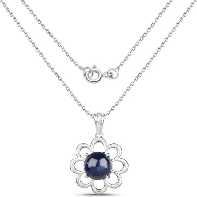 4.65 Carat Genuine Blue Sapphire Sterling Silver Pendant