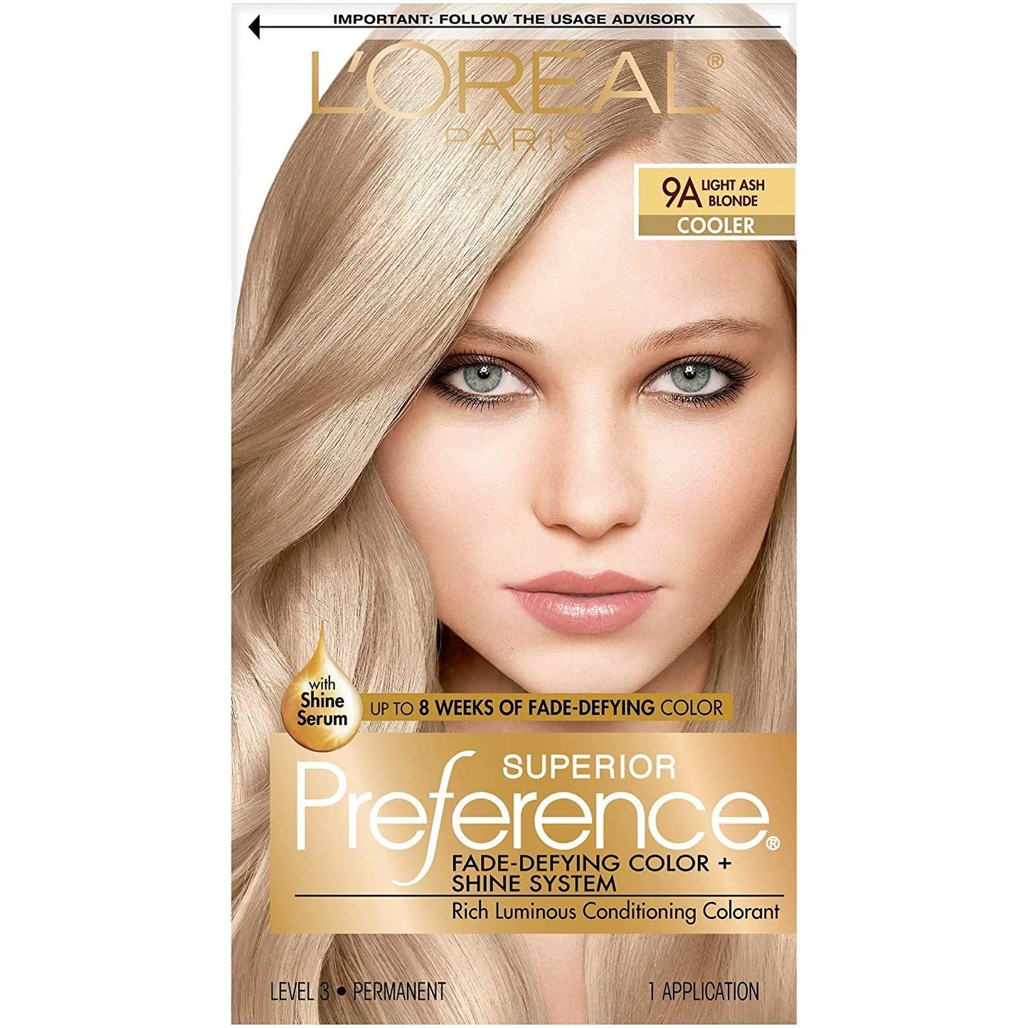 L'Oreal Paris Superior Preference Fade-Defying Hair Color, 9A Light Ash Blonde