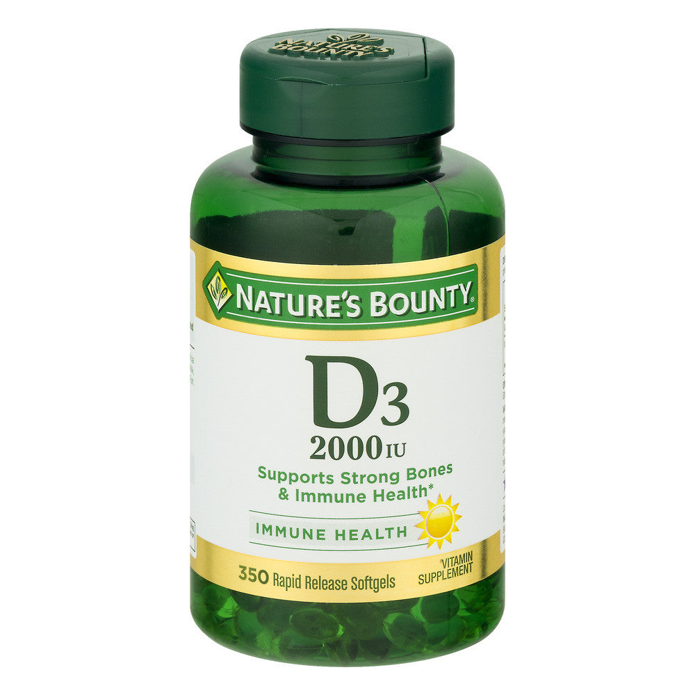 Nature's Bounty Vitamine D3, 50 Mcg, Gélules à Libération Rapide