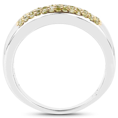 0.22 Carat Genuine Yellow Diamond Sterling Silver Engagement Ring